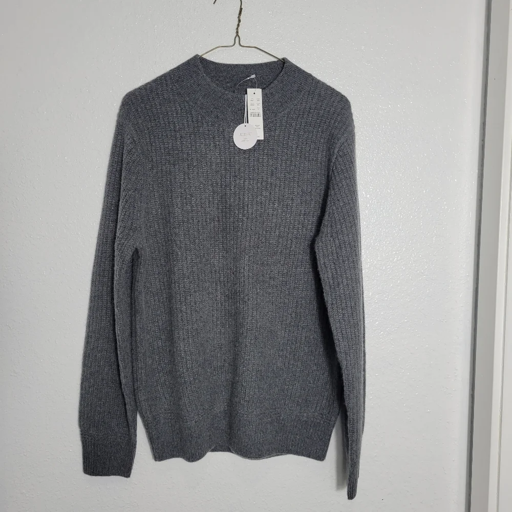 J Crew Men's Cashmere ribbed mockneck sweater CB606 $268 Retail Size S NWT